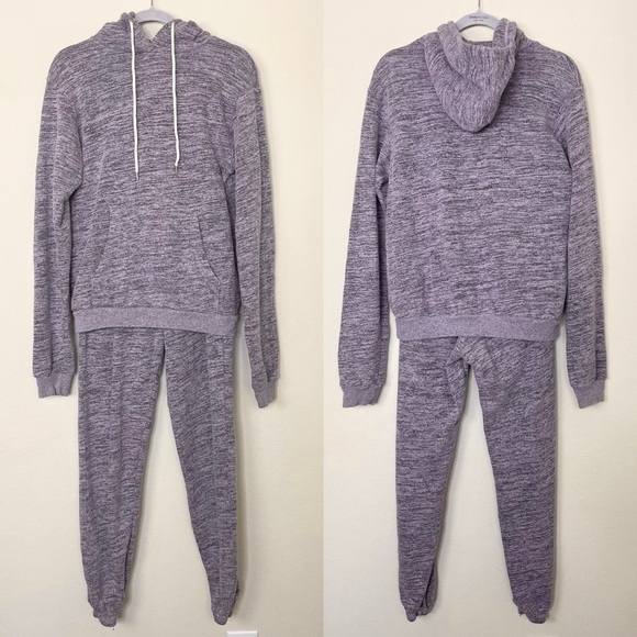John Elliott Heather Purple Sweatshirt and Sweatpant Set - Picture 1 of 11
